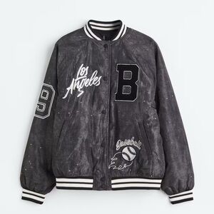 H&M Divided Women’s Baseball Gray Bomber